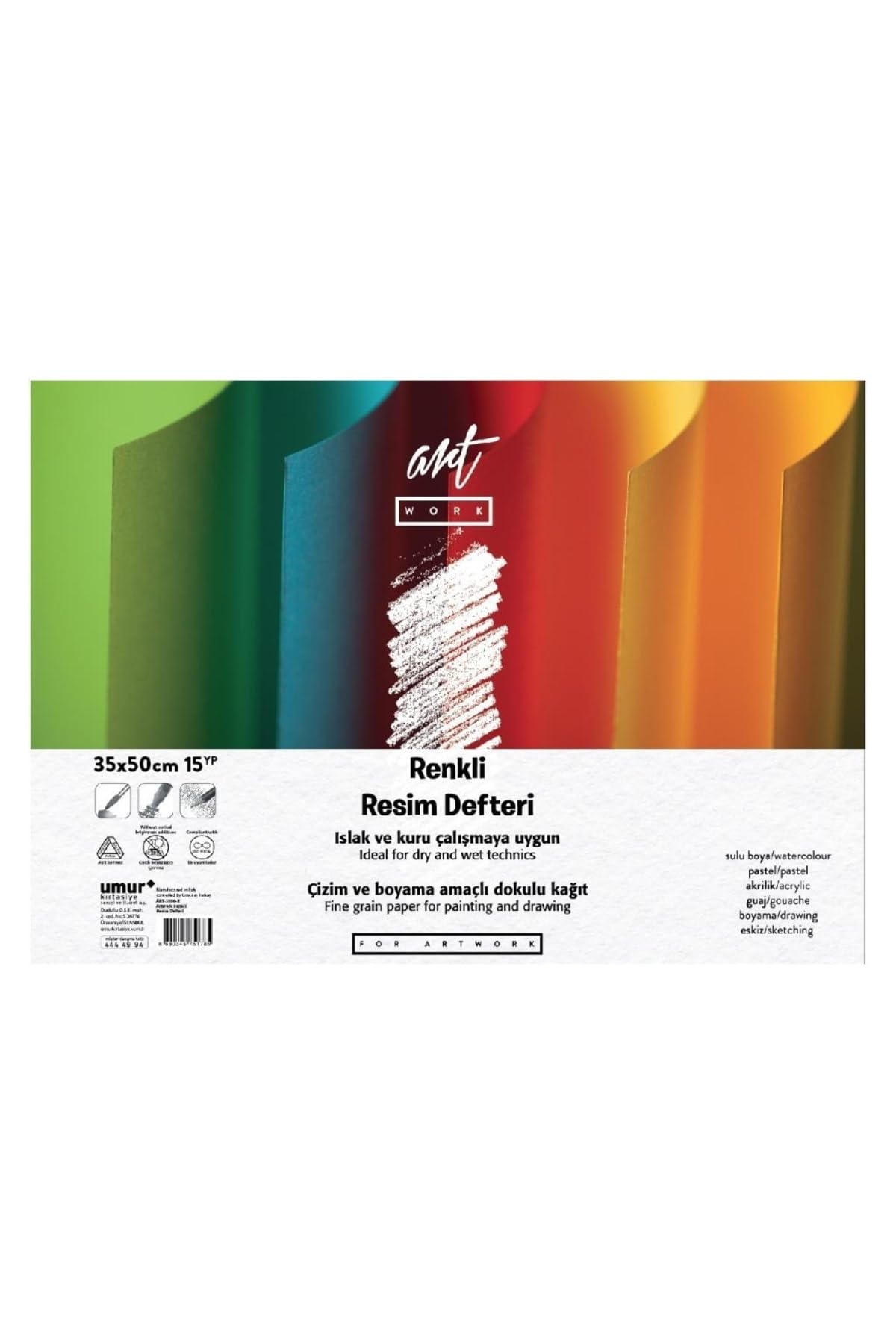 Artwork Clara Renkli Resim Defteri 160 gr / 180 gr, 35 x 50, 12/3 Yaprak