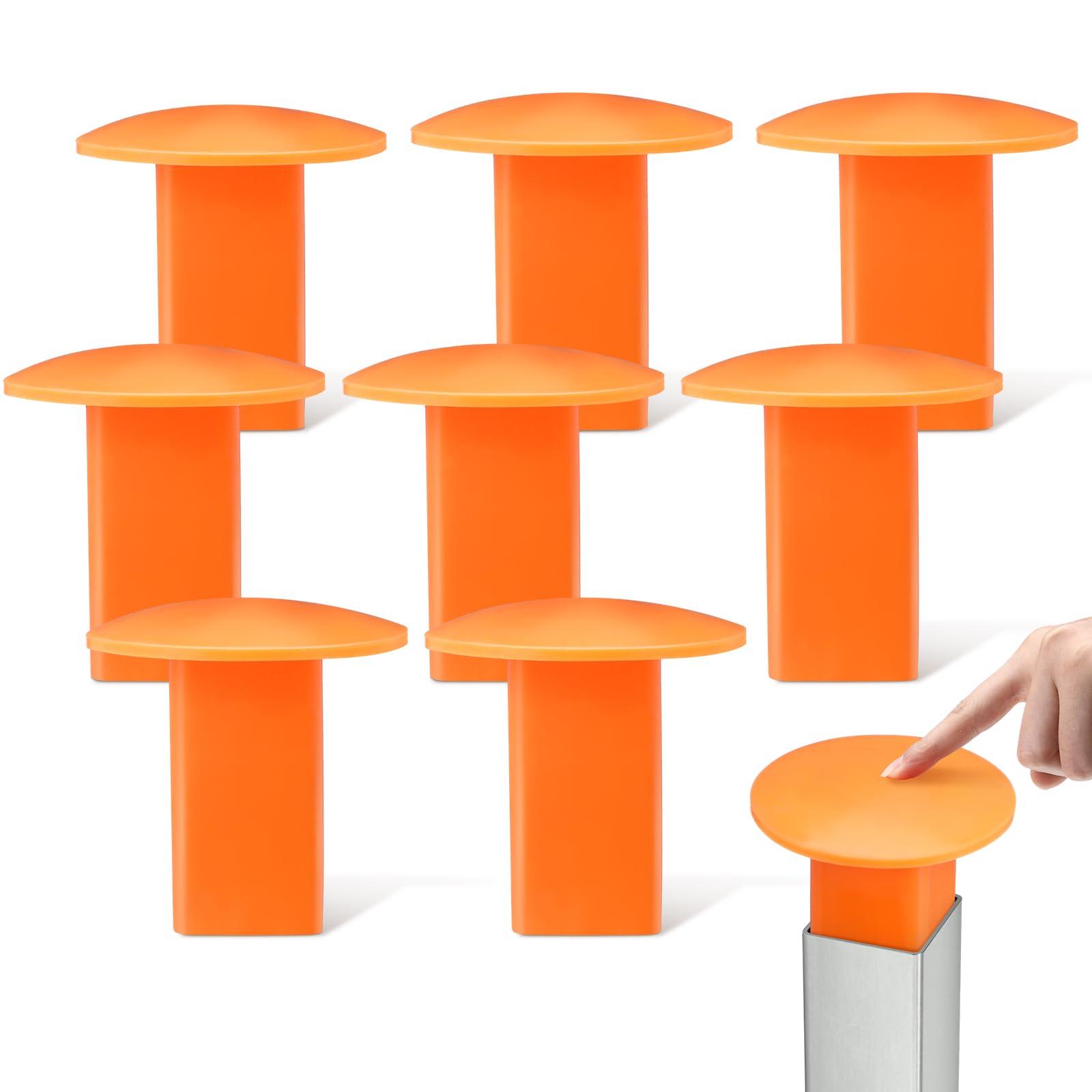 Pangda 8 Pcs Baseball Base Plugs for Baseball Field, Base Anchors, Orange