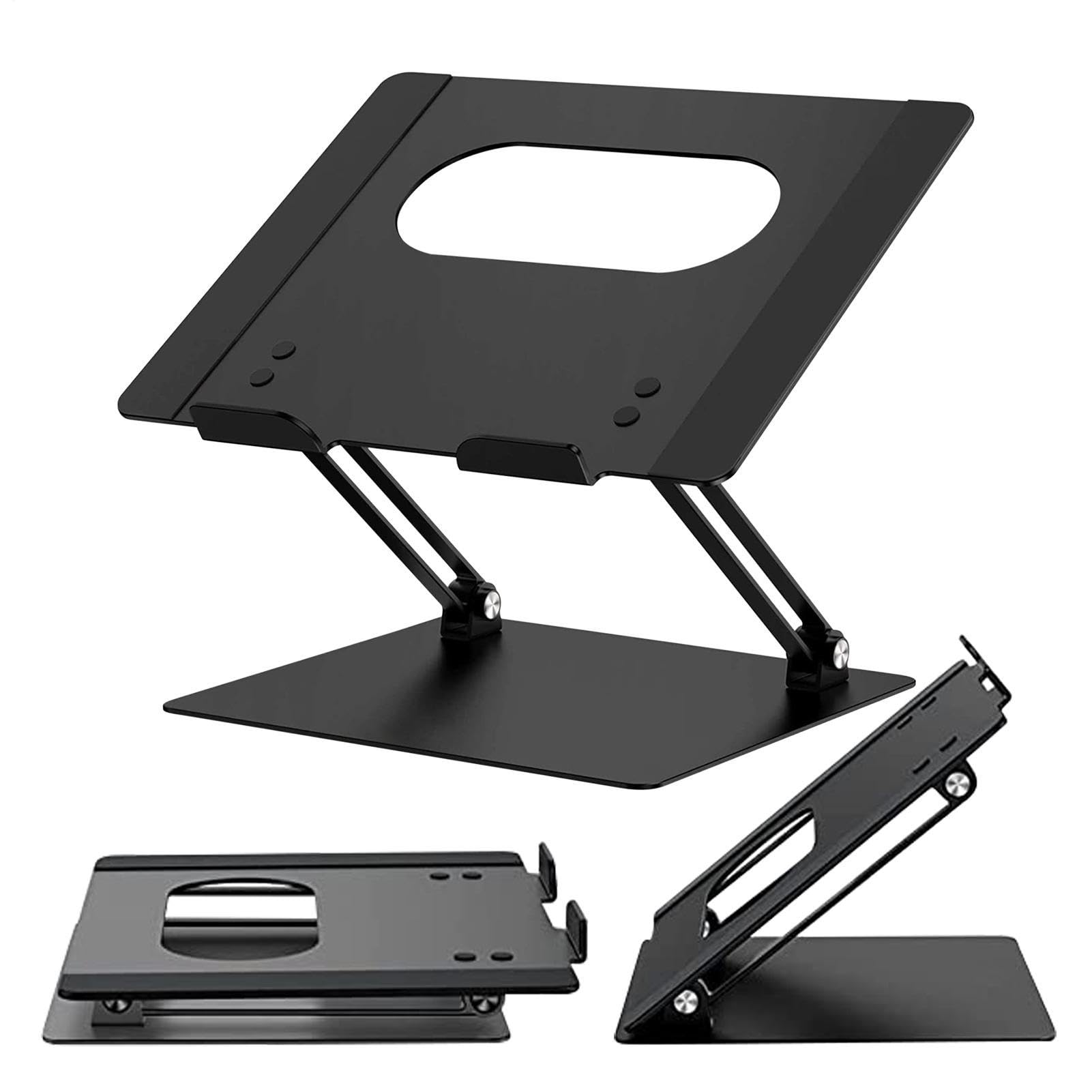 Générique na laptopa, regulowany aluminiowy na laptopa, ergonomiczny | składany uchwyt komputerowy z chłodzeniem, przenośny uchwyt na biurko do laptopów 10-14 , do biura, domu, podróży