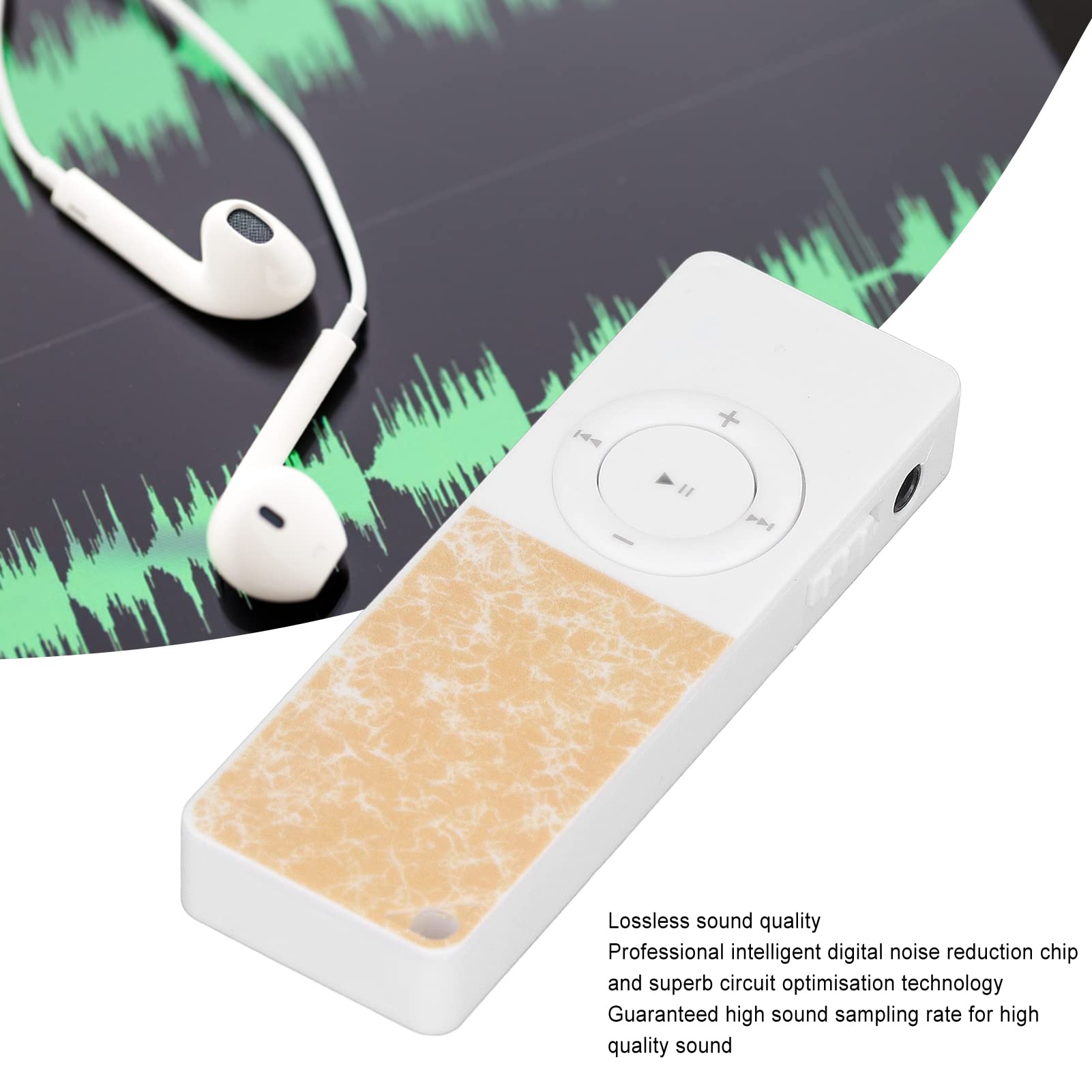 Lettore MP3, lettore musicale HiFi Lossless Sound Mp3 con batteria da 180 mAh, lettore musicale sottile classico portatile per bambini e adulti, supporta fino a 64 GB (giallo)
