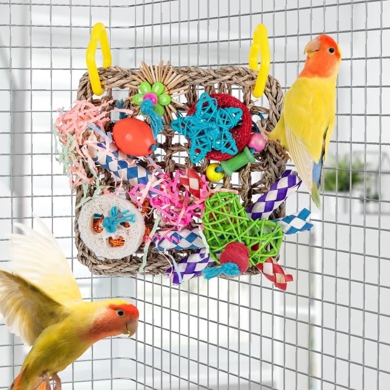 Juguetes for pájaros for periquitos, Juguetes for periquitos, Juguetes interactivos for pájaros for un Tiempo de Juego entretenido, Accesorios for jaulas de pájaros(C)