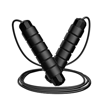 Muscle Banao Skipping Rope Men and women and Children Exercise Rope for Exercise Workout & Weight Loss Tangle Free Jumping Rope for Kids (Black) - image, photos