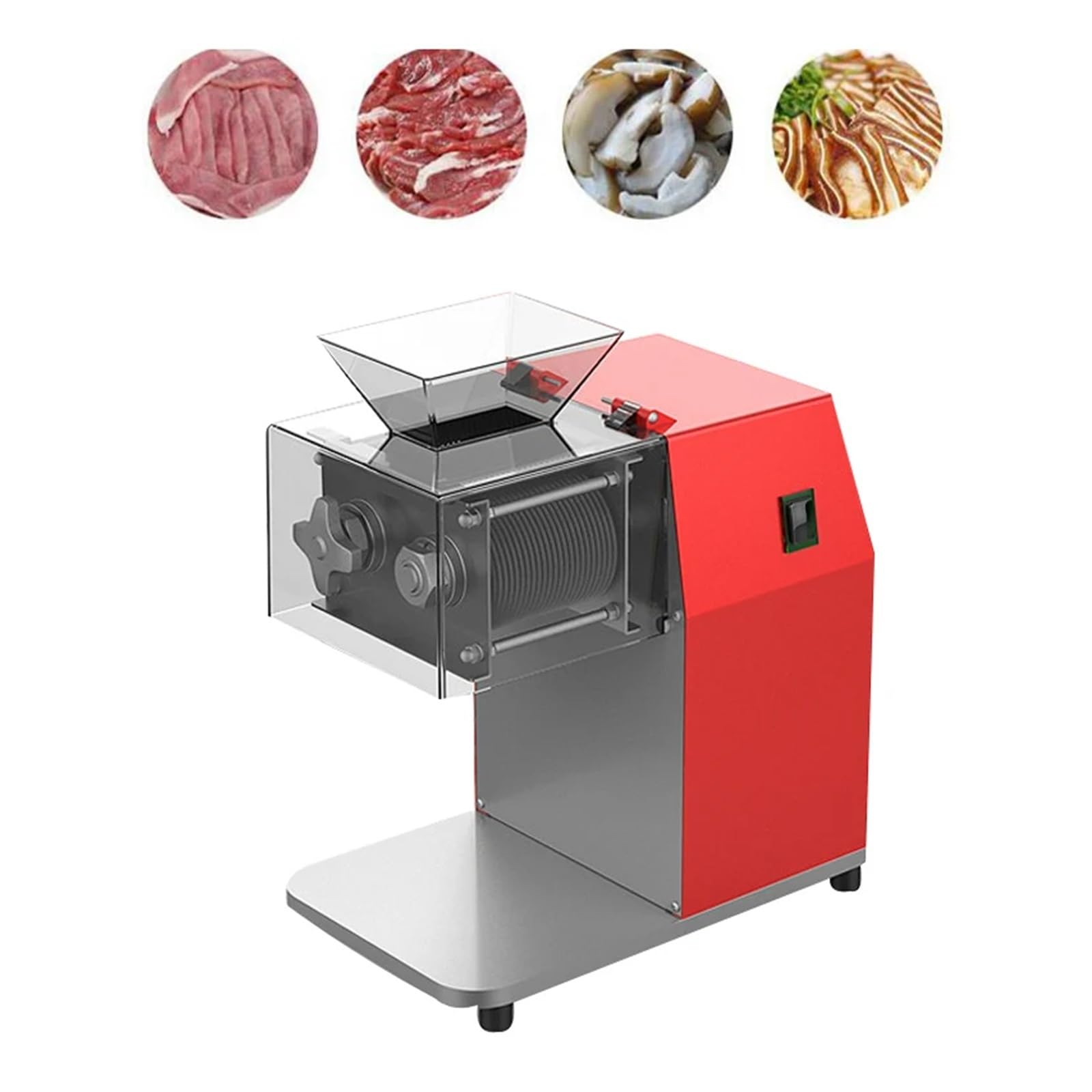 Rsgxlfqzvak One Color Meat Cutter Economical Desktop Meat Slicer Small Commercial Meat Cutter Slicer Machine Chicken Shredding Dicing Machine