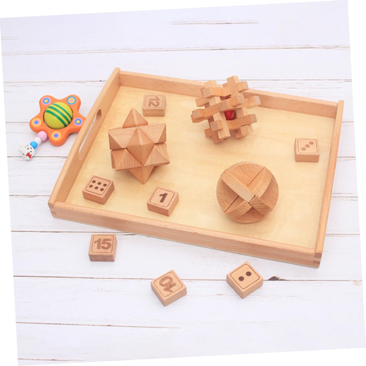 Giocattolo Educativo in Legno Montessori 1 Pezzo Beige