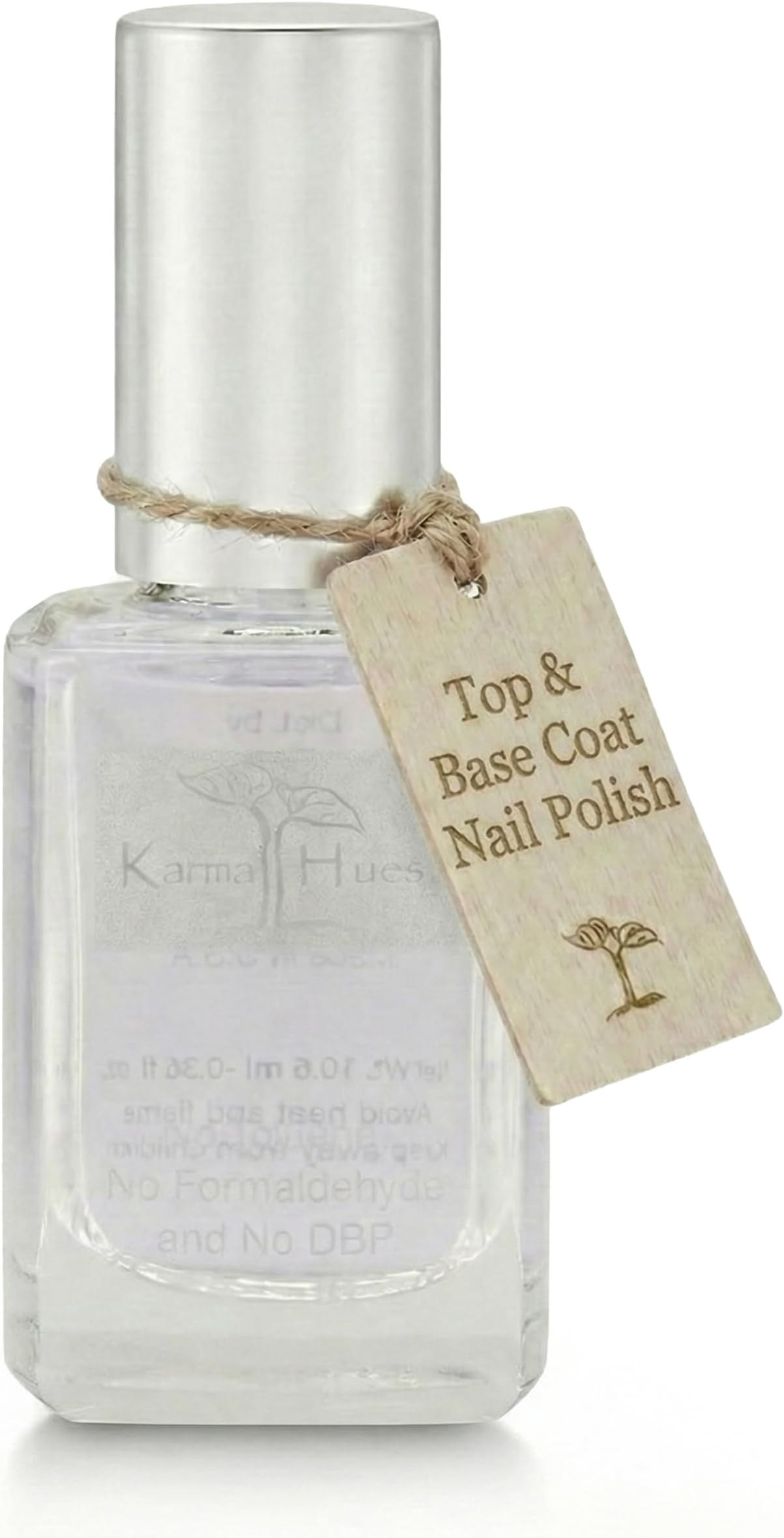 karma organic Base Coat and Top Coat 2 in 1 Nail Polish, Dip Powder & Polygel Base activator, Long Lasting Clear Nail Enamel, Nail Polish Strengthener - (0.43 FL oz)