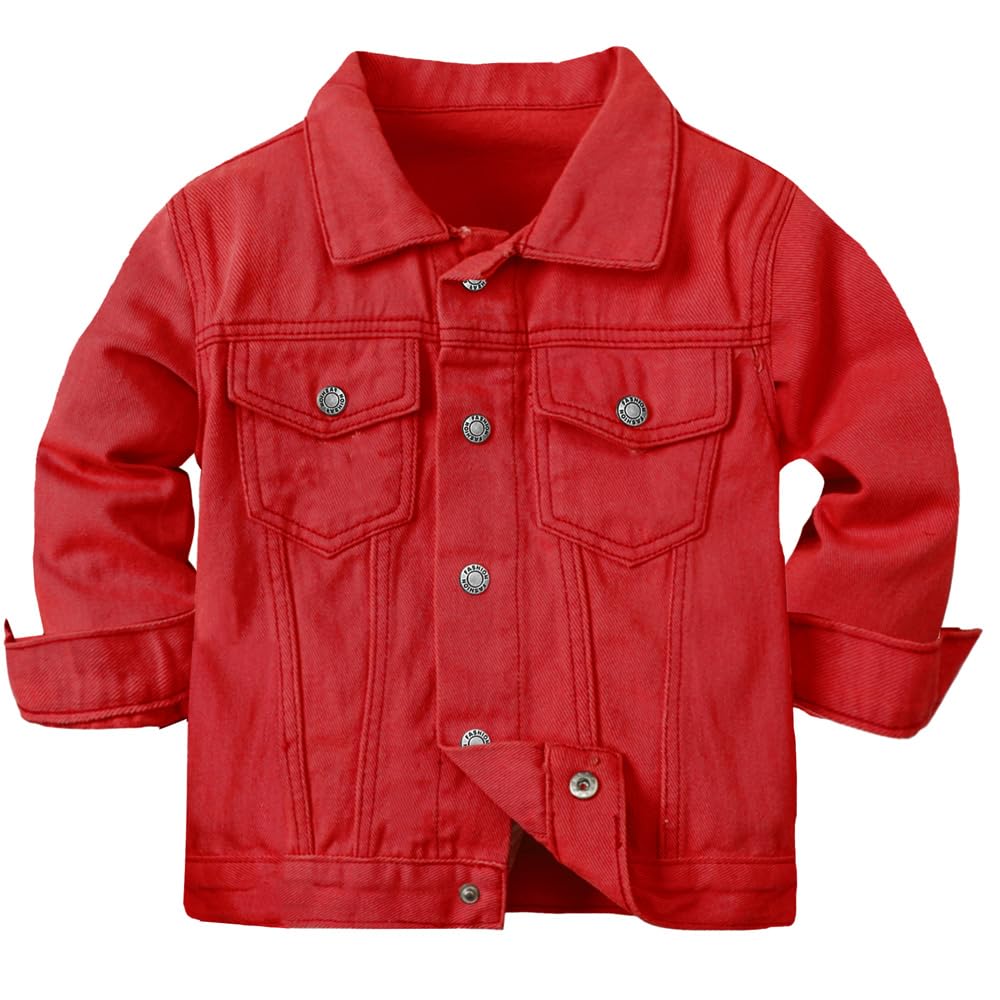 Cromoncent Toddler Jean Jacket for Girls and Boys Long Sleeve Denim Jacket