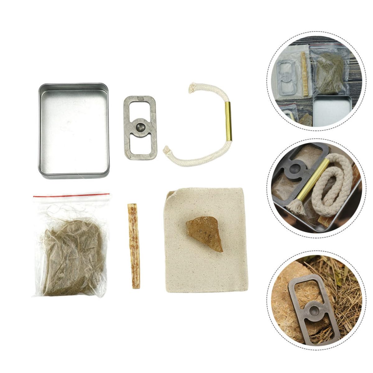 Kit de Cuerda de Fuego de Algodón para Supervivencia y Barbacoa al Aire Libre, Encendido Instantáneo, Adecuado para Camping y Principiantes, 1 Set