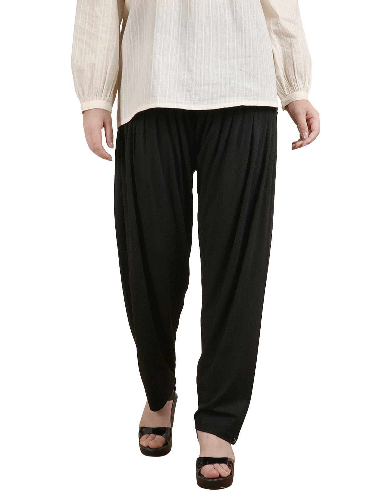 Women Patiala Pants | Stretch Ethnic Kurti Wear Bottoms-image-42