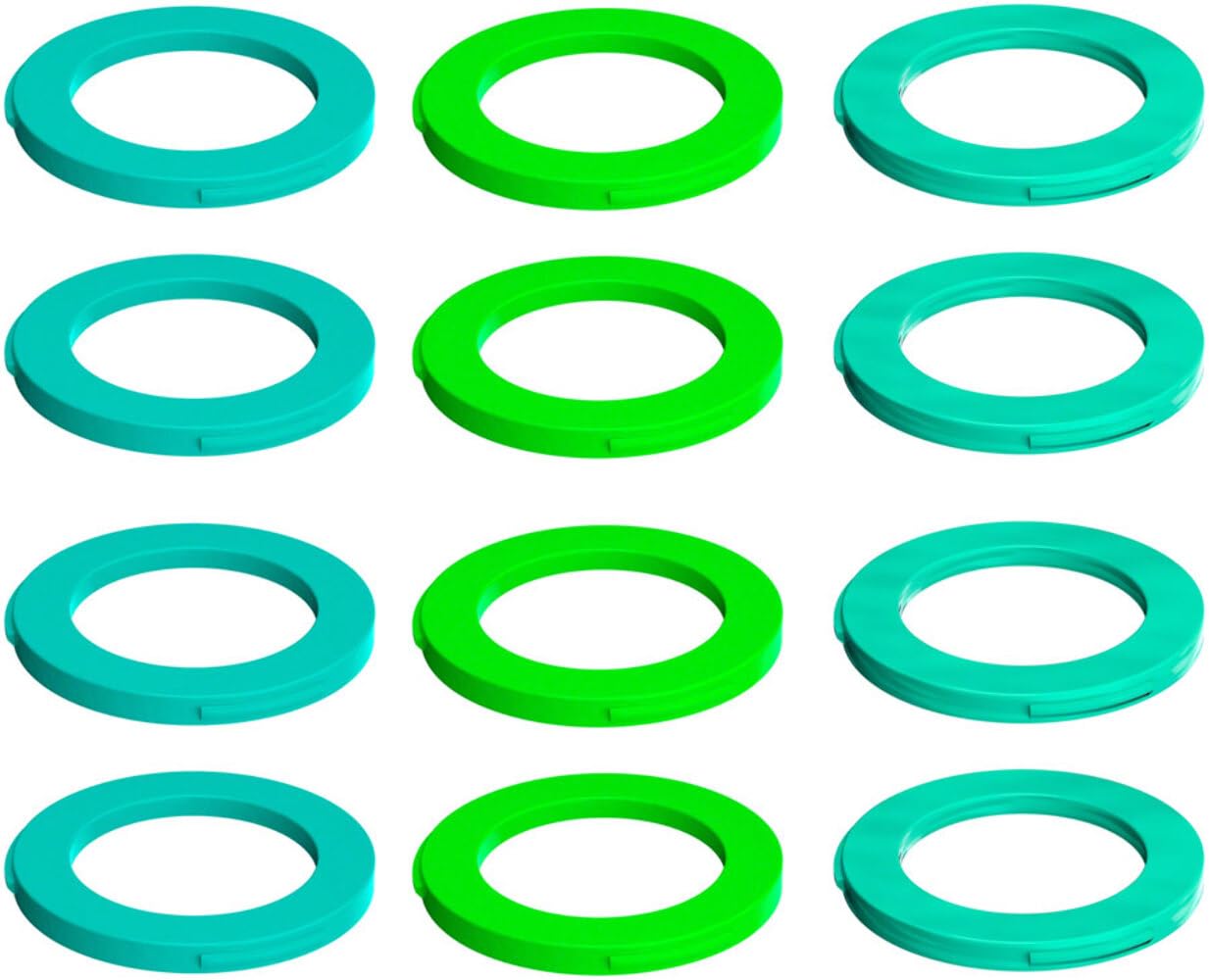 Magura, Ma2015 Brake Caliper Covers Kit 4 Piston Caliper (Neon Green, Cyan, Mint Green) (Pack = 12 Pieces), Multicolour U Brake Caliper Cover, Unisex-Adult.