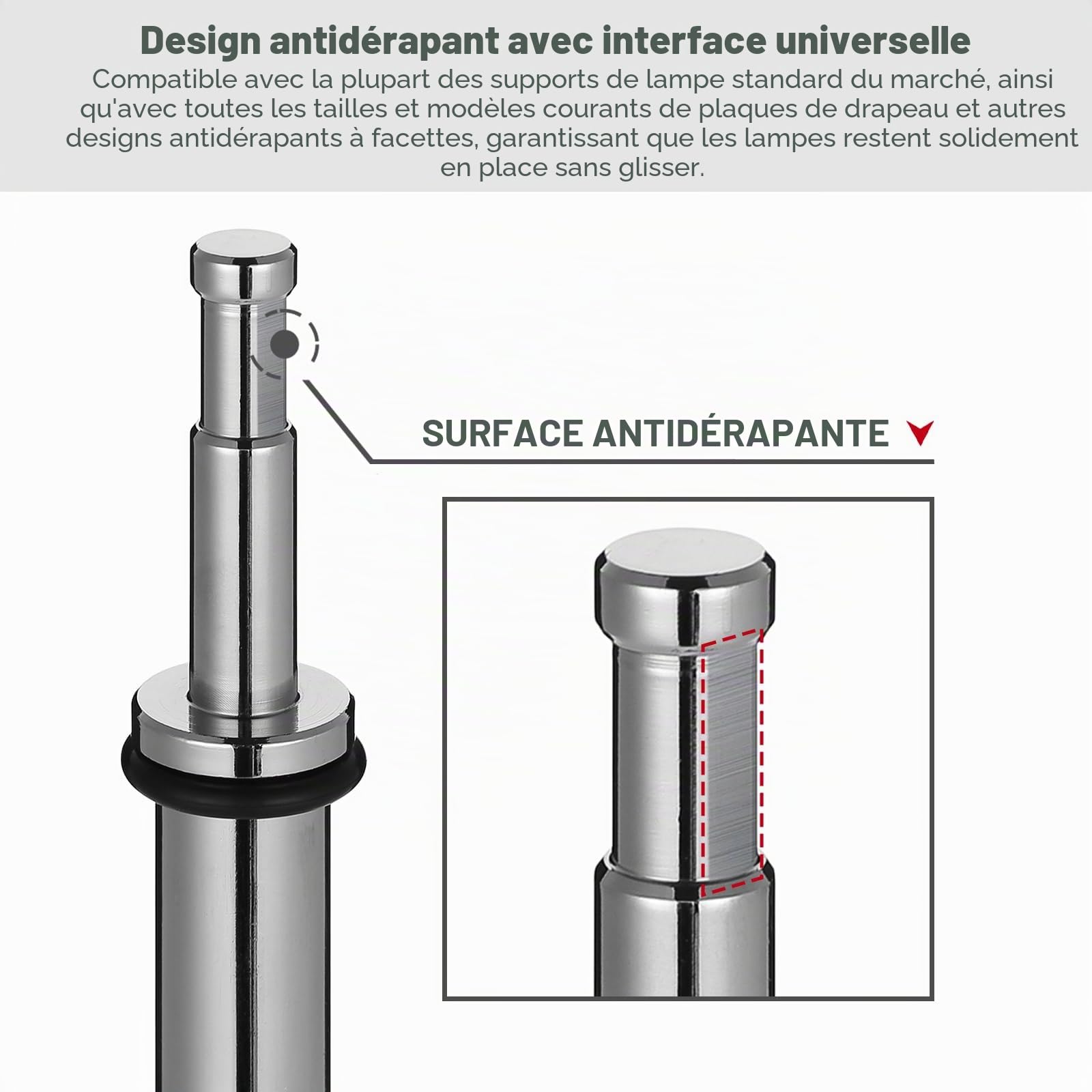 AMBITFUL MF-01 Bras croisé en acier inoxydable lourd 232 cm pour studio photo Bras de perche 94 cm – 232 cm 37-91 pouces