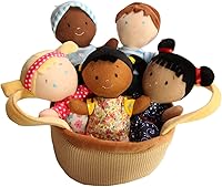 Snuggle Stuffs Basket of Buddies Multicultural Plush Dolls Set of 5-8 | Diversity Toys for Toddlers, Preschool, Daycare Soft Hugging Friends