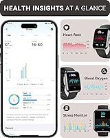 Vista 6 de aeac Paquete de 2 relojes inteligentes (negro + verde) para hombres y mujeres