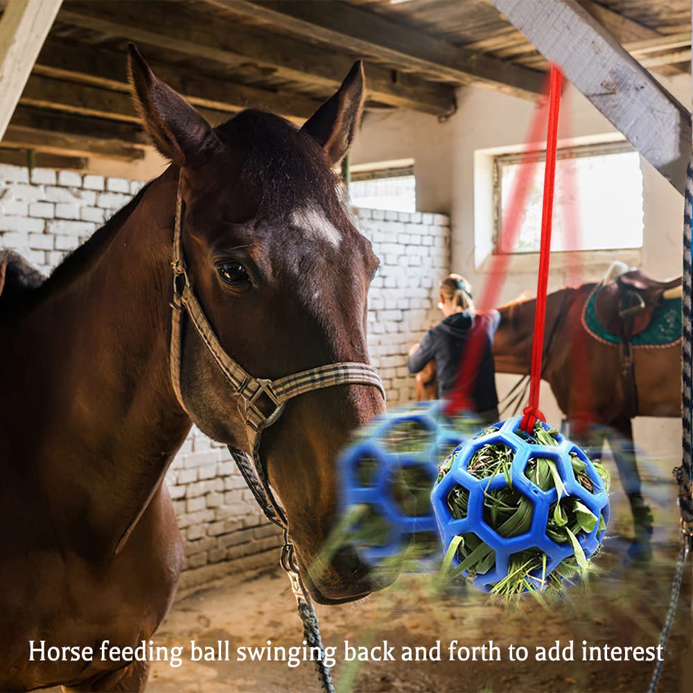 Palla Mangime Per Cavalli Blu - Giocattolo Appendibile Per Fieno | Antistress Per Cavalli, Capre E Pecore - Foto 6