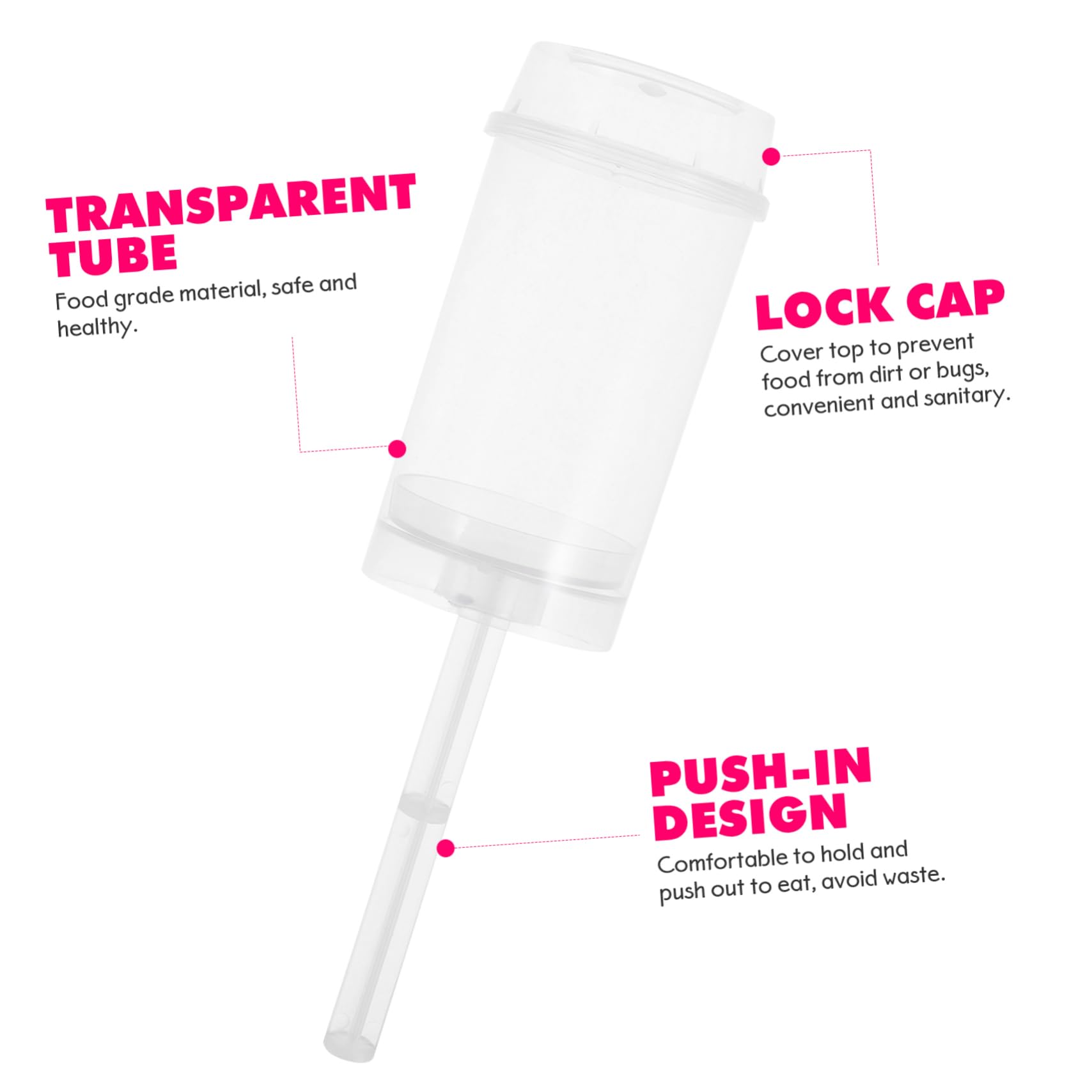 OFFSCH 30Pcs Clear Cake Shooter Containers with Lid Round Cake Holders for Desserts Push Pop Cake Molds Food Plastic for Parties and Events