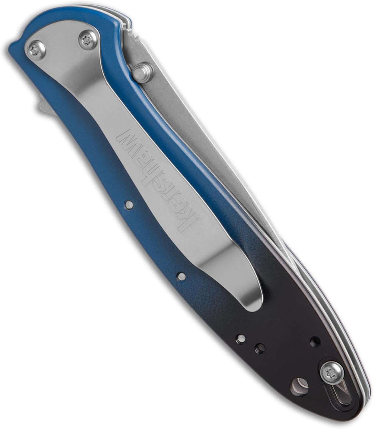 Kershaw Leek Pocket Knife, Limited Release Gradient Blue/Black Aluminum Handle, Stonewash 3" MagnaCut Wharncliffe Blade, Spring Assisted Knife, EDC Folding Knife