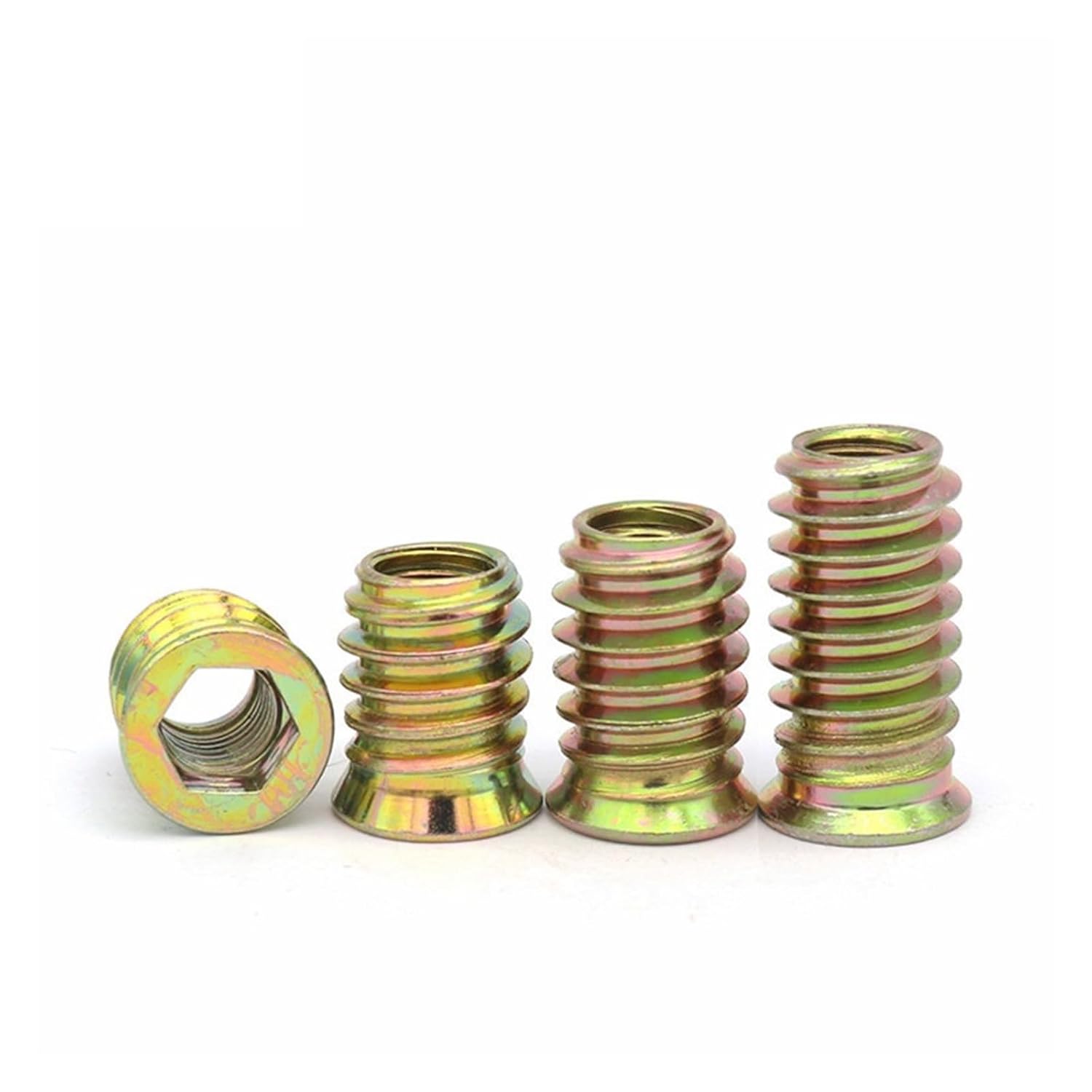 10pcs M6 M8 M10 Steel Metal Hexagon Hex Socket Drive Head Embedded Insert Nut for Furniture Inside and Outside Thread(M8x25)