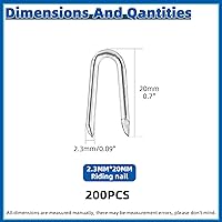 Vista 2 de Glarks 200 grapas galvanizadas resistentes de 0.787 in U para cercado tejido y malla de alambre