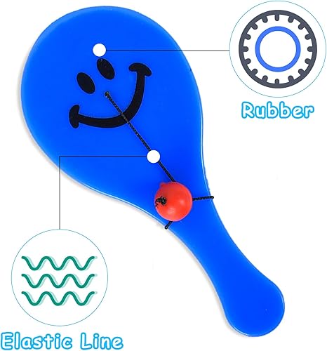 colmanda 16 Pack Raqueta y Pelota con Cuerda, Mini Bate y ...