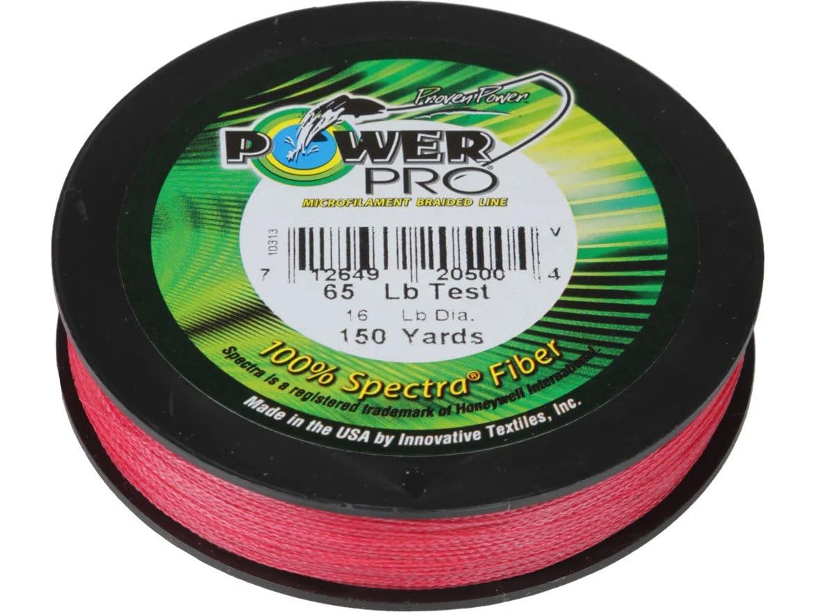 POWER PRO Spectra Fiber Braided Fishing Line, Vermilion Red, 150YD/40LB