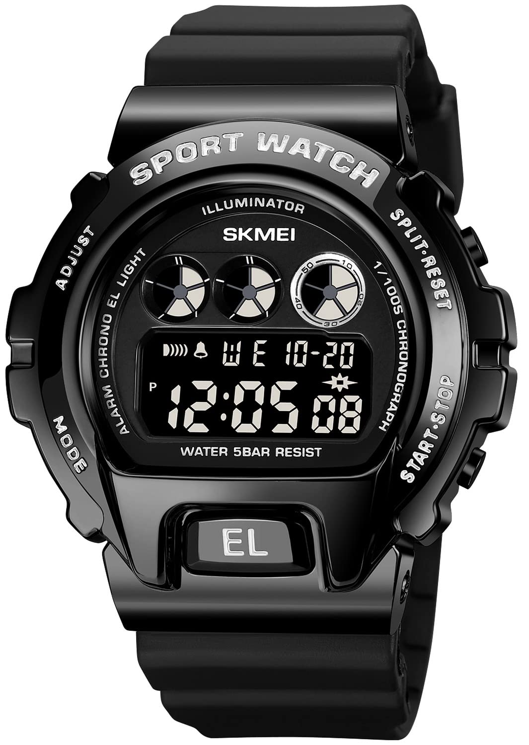 PASOY Men's Digital Multi-Function Watches Dual Time Alarm Stopwatch Countdown Backlight Waterproof Watch