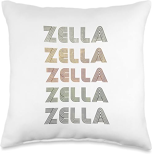 Love Heart Zella Nametag Love Heart Tee GrungeVintage Style Black Zella almohada de 16 x 16 pulgadas multicolor