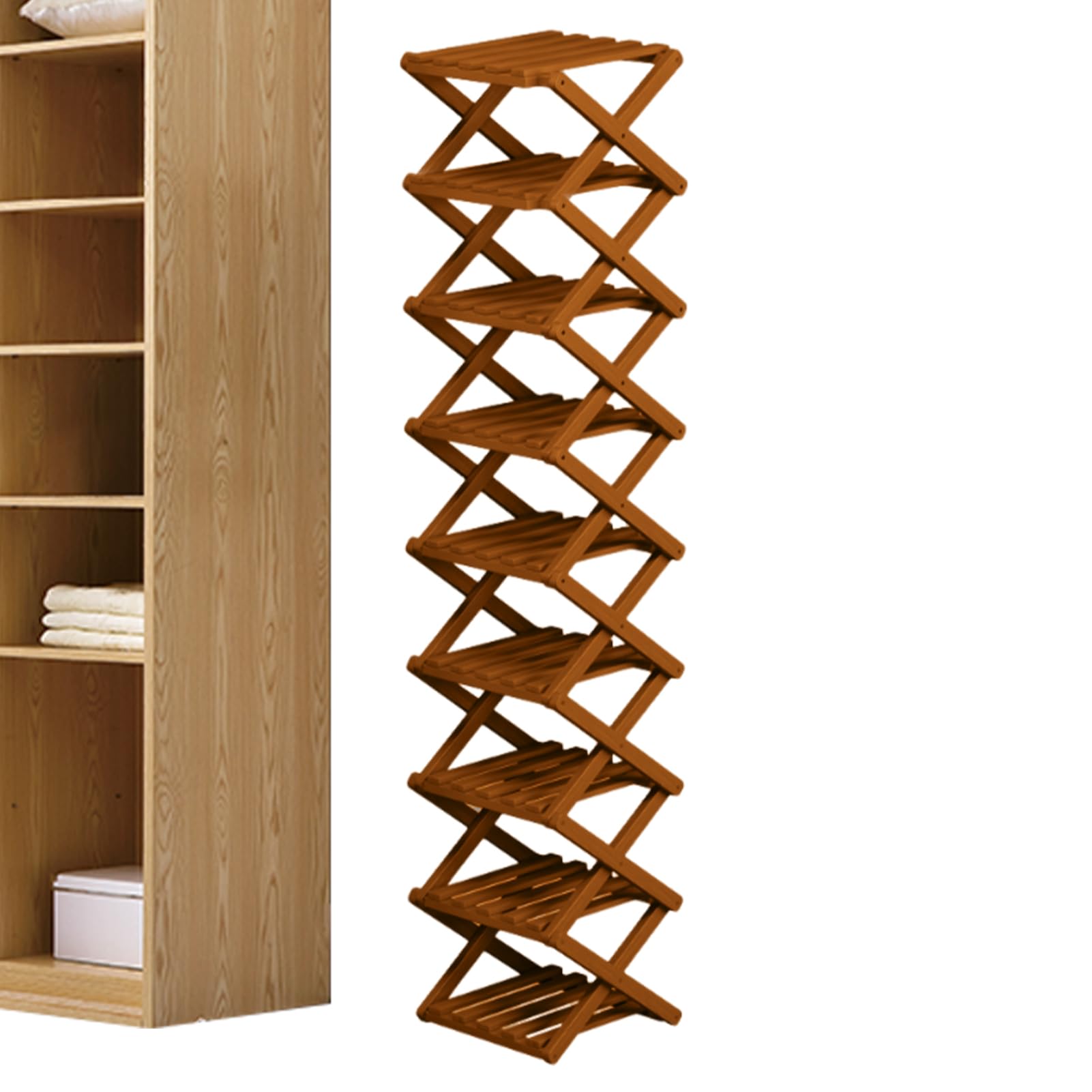 Genérico Scarpiera pieghevole organizer multi-livello per scarpe | Organizer verticale per scarpe per ingresso, camera, armadio, garage, atrio, bagno, soggiorno, appartamento