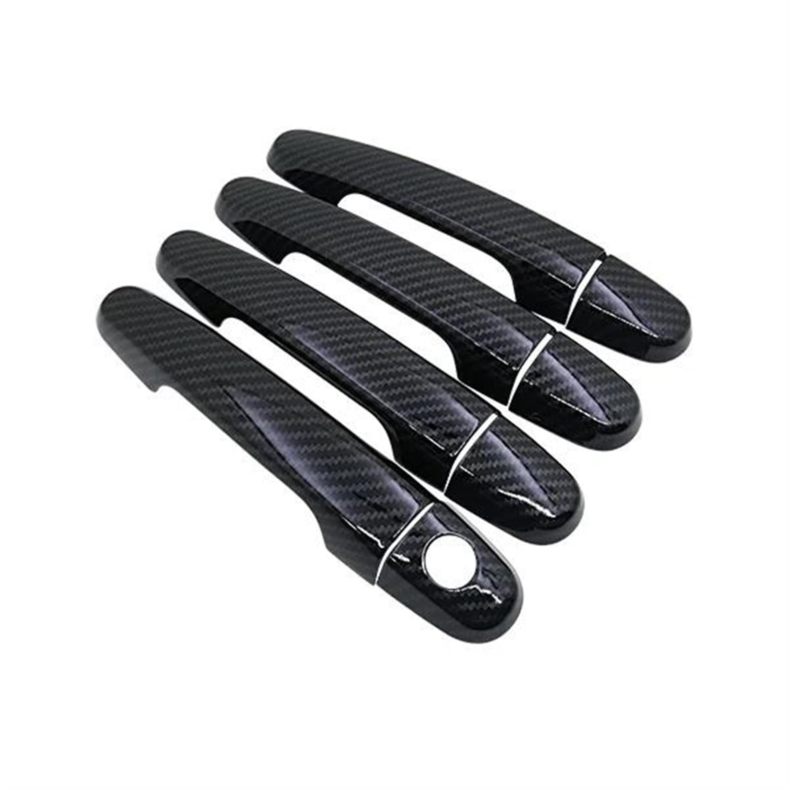 JTWMTY Car Carbon Fiber Style Accessories Outer Door Handle Cover Exterior Stickers for Corolla for Verso AR10 2004-2009(Handle 1 Keyhole)