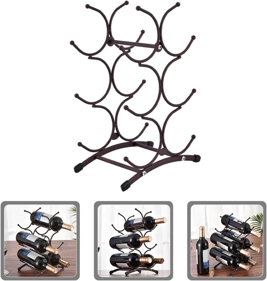 Alipis Iron Wine Holder Slot Rack Decorative Wine Display Stand for Home Kitchen Bar Rustic Design for Bottles for Restaurants and Hotels