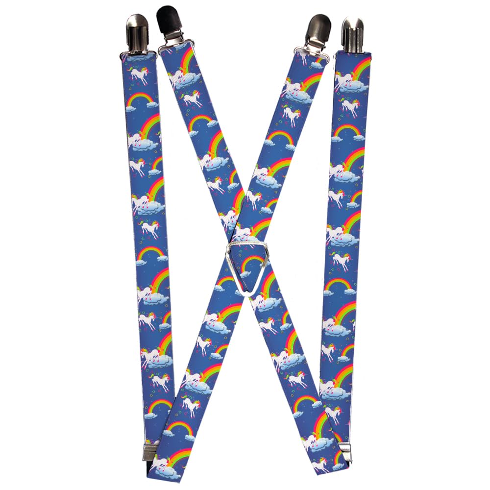 Buckle-Down Men's Suspender-Unicorns, Multicolor, One Size, Multicolor, One size