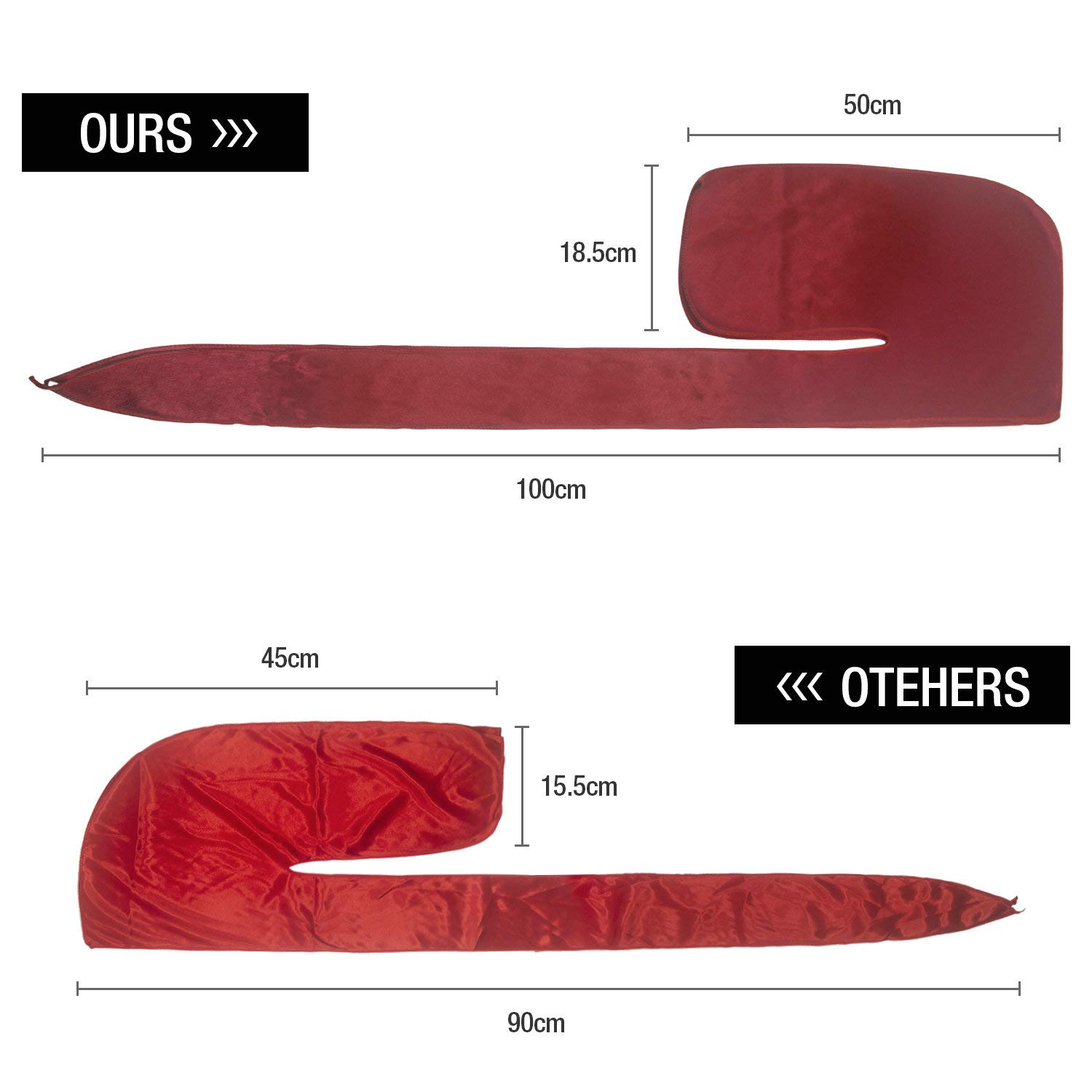 Hairizone 3 piezas de Durag Suave Sedoso Gorra para hombres Mujeres con capucha 1 Wave (negro, blanco, rojo vino)