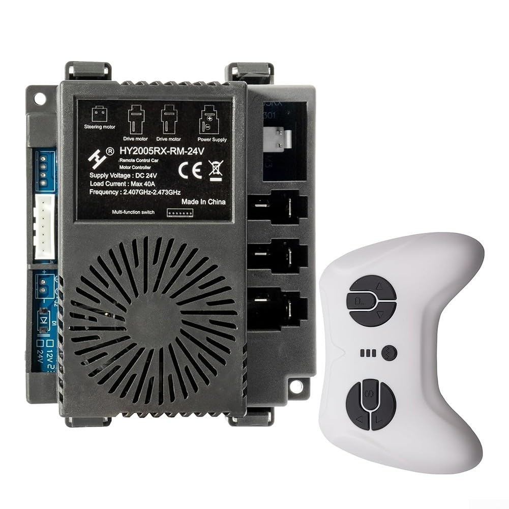 HY2005RX-RM-24 V Récepteur et télécommande 2,4 G pour enfants Boîte de commande de voiture électrique compatible avec les véhicules courants 24 V Boîtier ABS (kit complet)