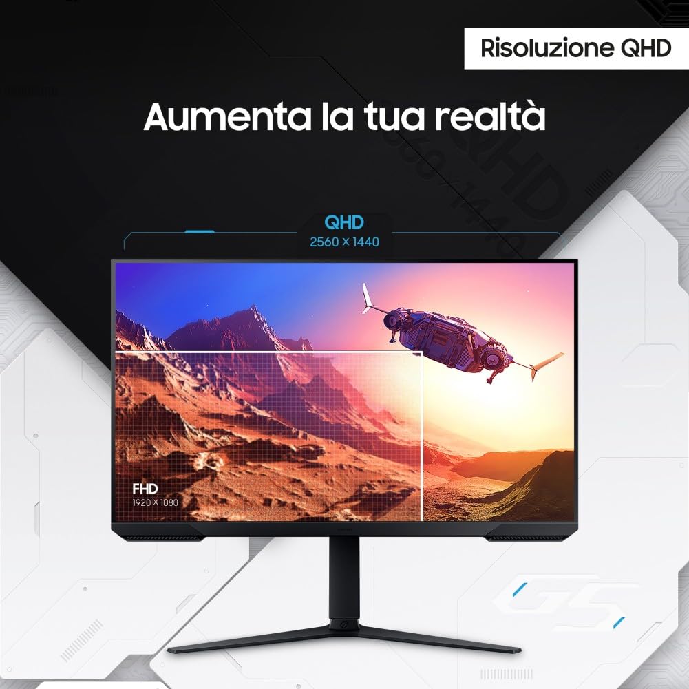 Samsung Monitor Gaming Odyssey G5 (S32CG510EU), Flat, 32'', 2560x1440 (QHD), HDR10, VA, 165Hz, 1ms (MPRT), AMD FreeSync Premium, HDMI, DP