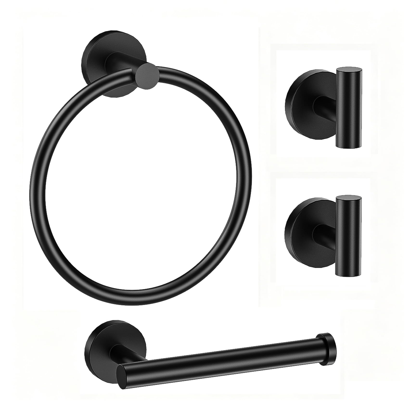 4-Piece Towel Holder Set, Black Bathroom Accessories Set