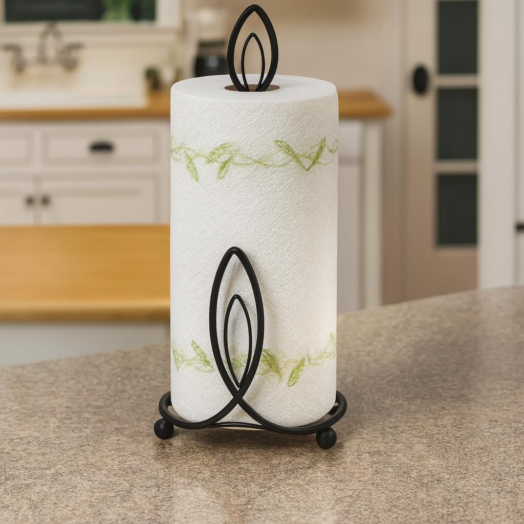 Kundi Wrought Iron Tissue Roll/Paper Towel Holder for Kitchen and Dining Table (Oval Shape)