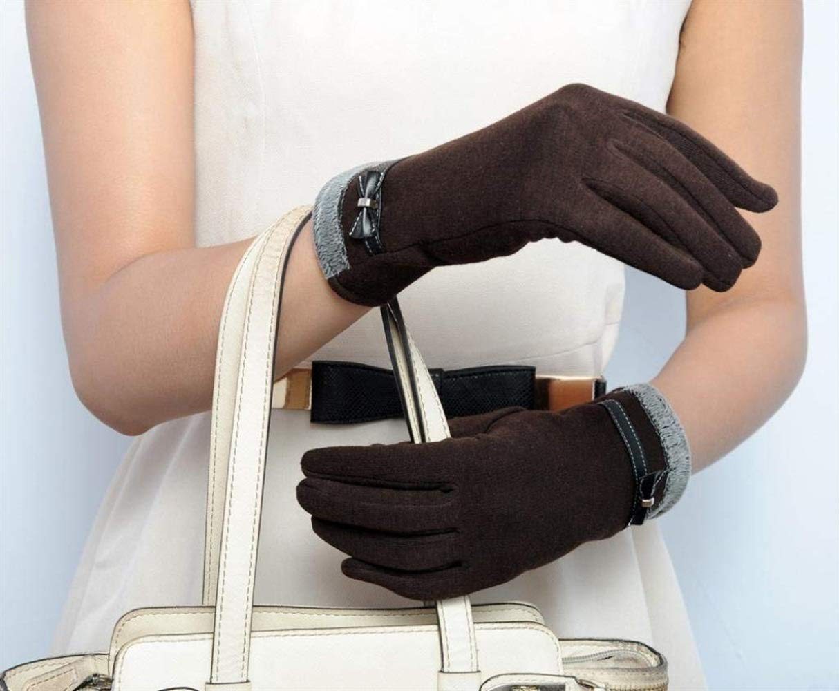 Guanti Unisex-Adulti Guanti Invernali da Polso da Donna con Touch Screen Classico Guanti Caldi Moderni Casual Invernali Spessi Guanti da Uomo Alla Moda/Coffee/One Size