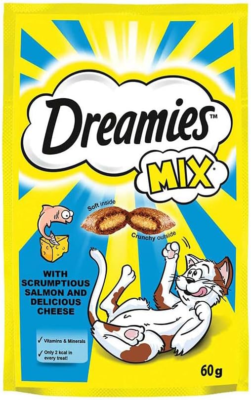 Dreamies Kuru Kedi Ödül Maması, Somonlu ve Peynirli, 60 G