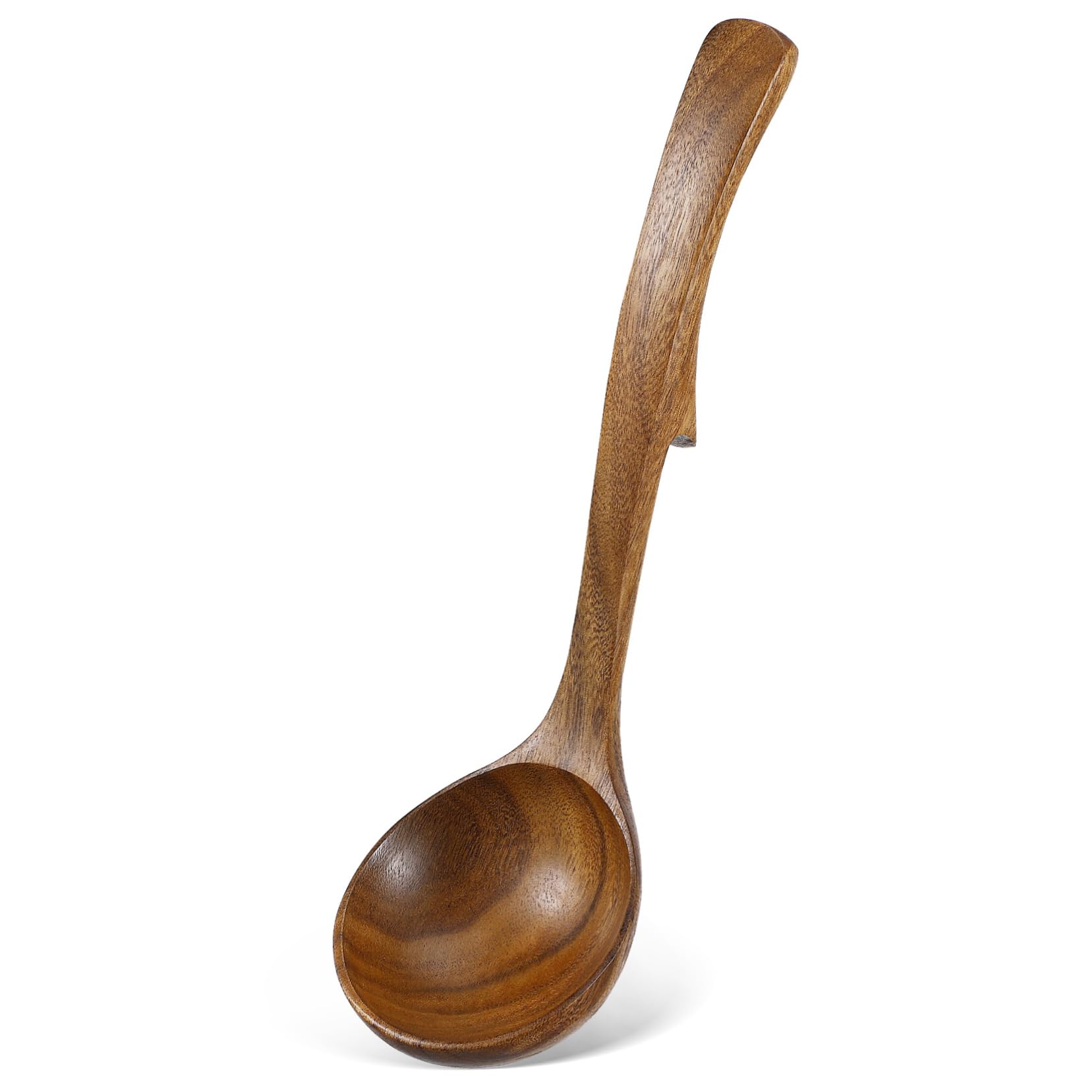 Garneck Wooden Stirring Spoon Acacia Wood Soup Ladle Long Handle Non-stick Japanese Soup Scoop Kitchen Utensil