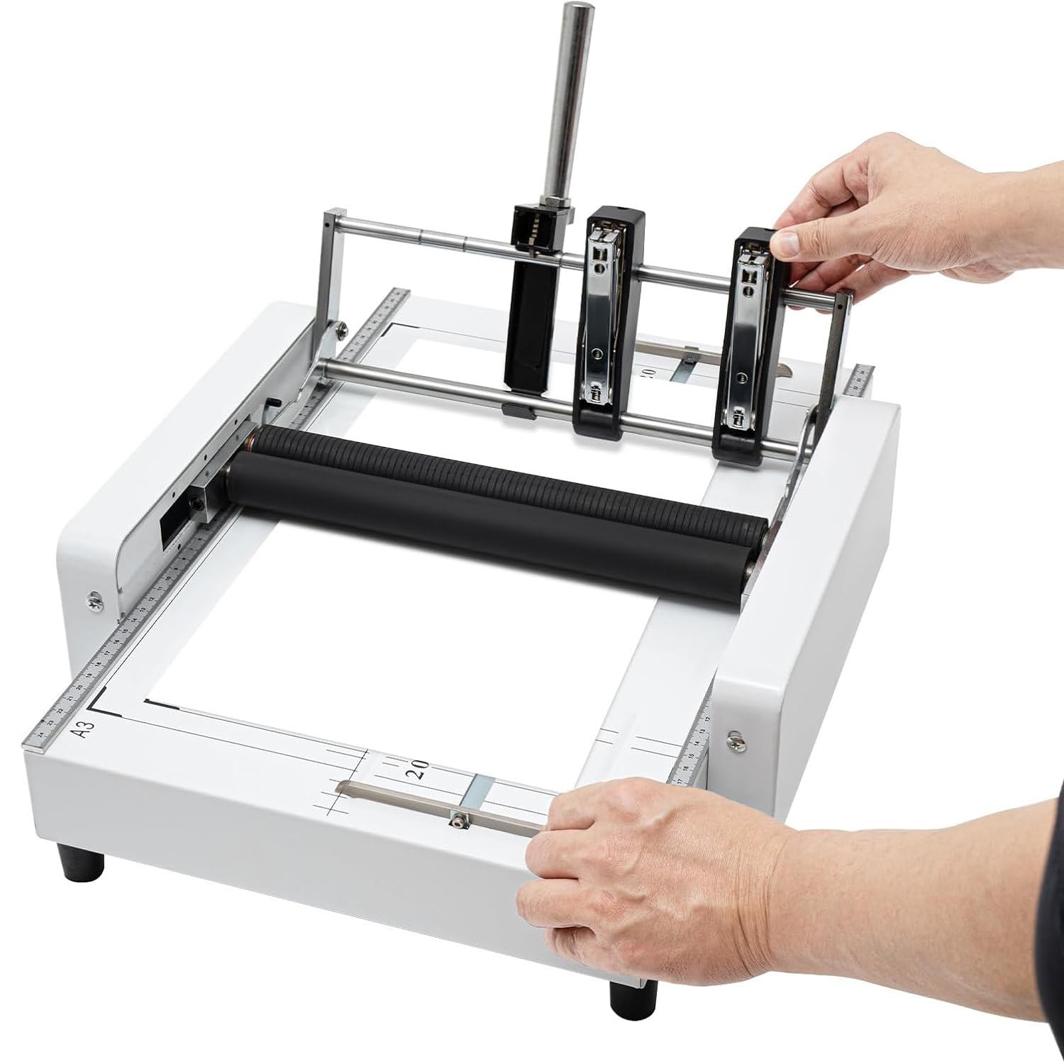 Raccoglitrice per libretti, pinzatrice A3, 5 posizioni di cucitura, capacità 17 fogli, 200-300 libri all'ora, include 1000 punti metallici per ufficio e scuola