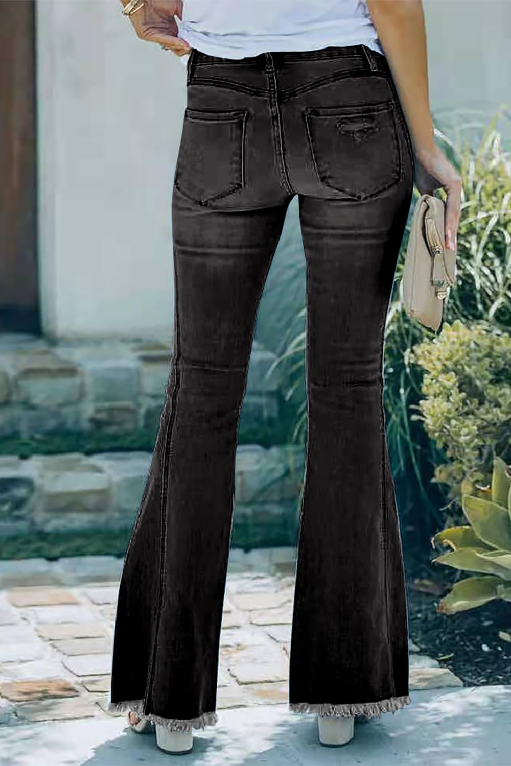 Necooer Distressed Jeans Für Damen Bell Bottom Jeans Für Damen Stretch Skinny Denim Jeans Mit Hoher Taille