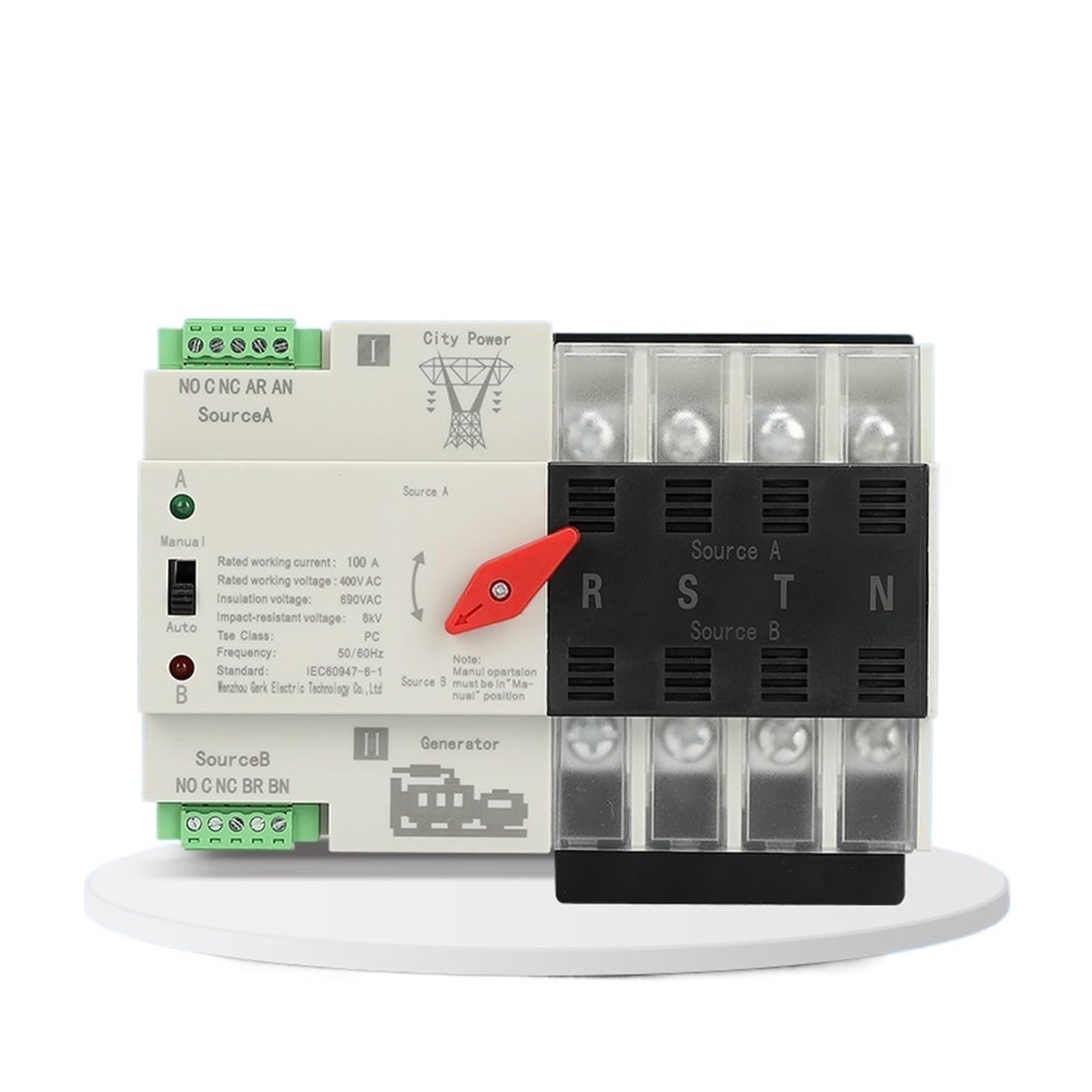 Automatischer Umschalter mit doppelter Leistung ATS Millisekunden-Niveauschalter Dual-Power-Automatik-Transferschalter 2P100A Zwei-Wege-Power-Automatikumschaltung(2P80A)