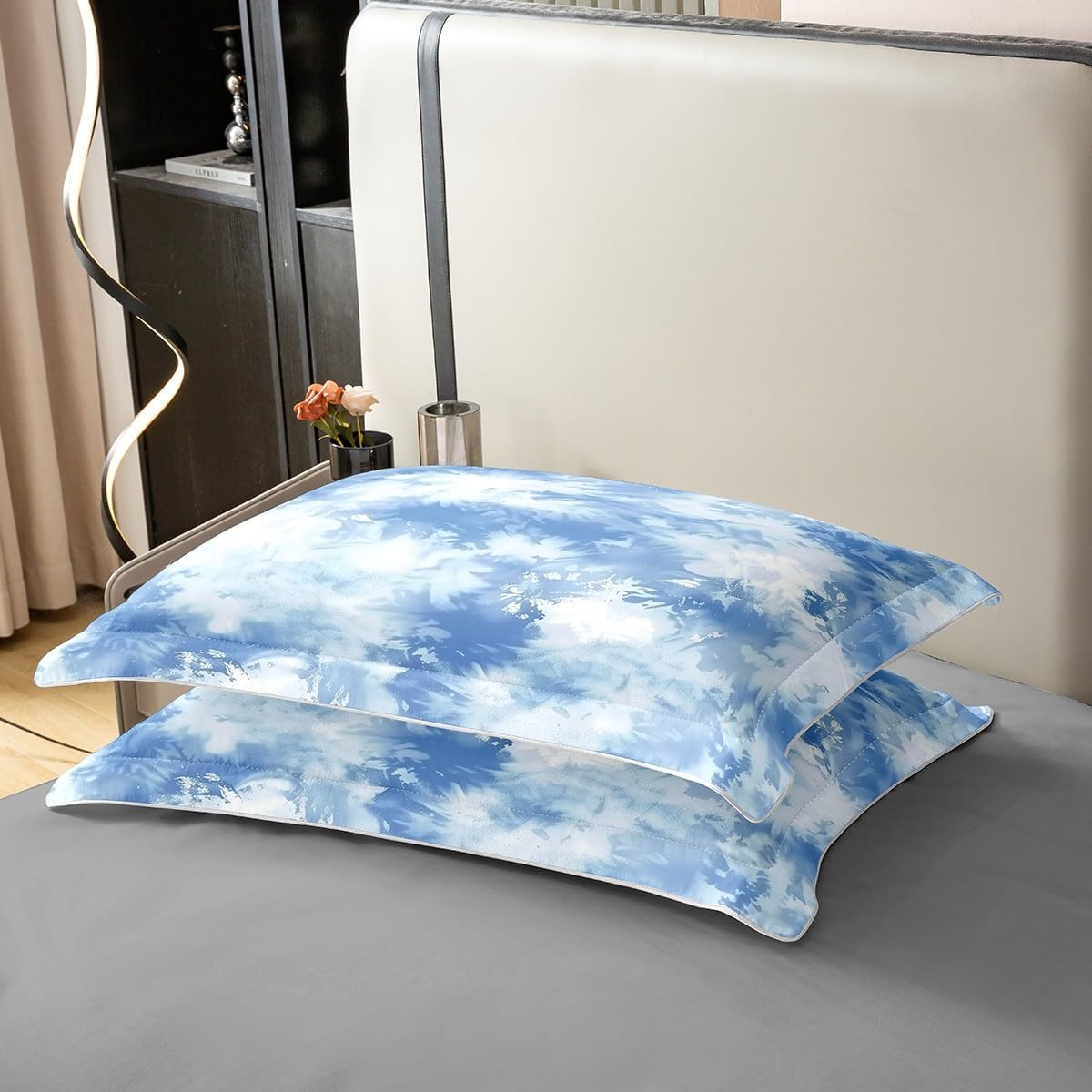 Feelyou Blue Tie Dye 100% Cotton Duvet Cover Queen Size Kids Boho Hippie Comforter Cover Set for Boys Girls Teens Tie Dyed Bedding Set Breathable Bohemian Gypsy Bedspread Cover Psychedelic Quilt Cover