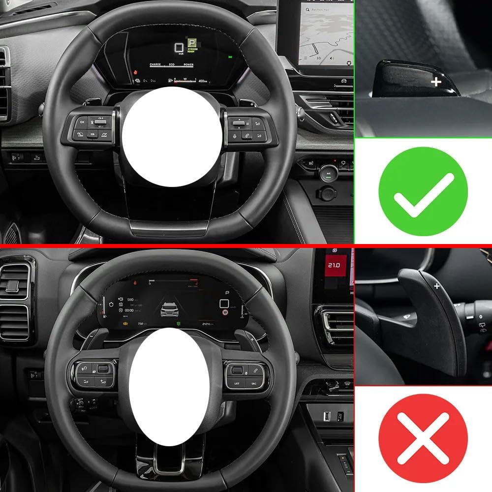 Alluminio Paletta del Cambio al Volante per Citroen DS4 C4 III C5 X per Ibrido 2021-2024 Adesivi per Estensione del Cambio al Volante Dell'auto Decorazione