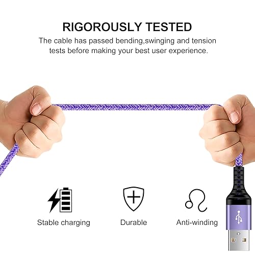 Miniatura 4 de Cable USB tipo C USB C de carga rápida de 6 pies, cable de carga rápida para teléfono Android Samsung Galaxy S22S22 UltraS21S20S10A52A32A53A13