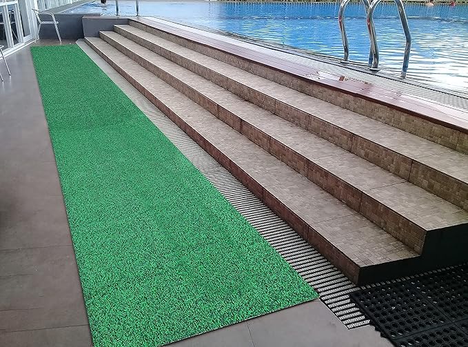 Image of PVC Cushion Floor Mat - Durable, Waterproof Door Mat for Main Door Entrance, Anti-Skid Outdoor Mat for Home & Office, Ideal for All-Weather Use [Size 2x3 Feet, Color Green Black]