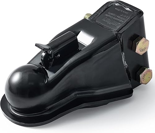 Lonffery Acoplador de remolque ajustable de 2-516 pulgadas, bola de enganche de 15,000 libras, para remolque RV, barco, cámper, negro