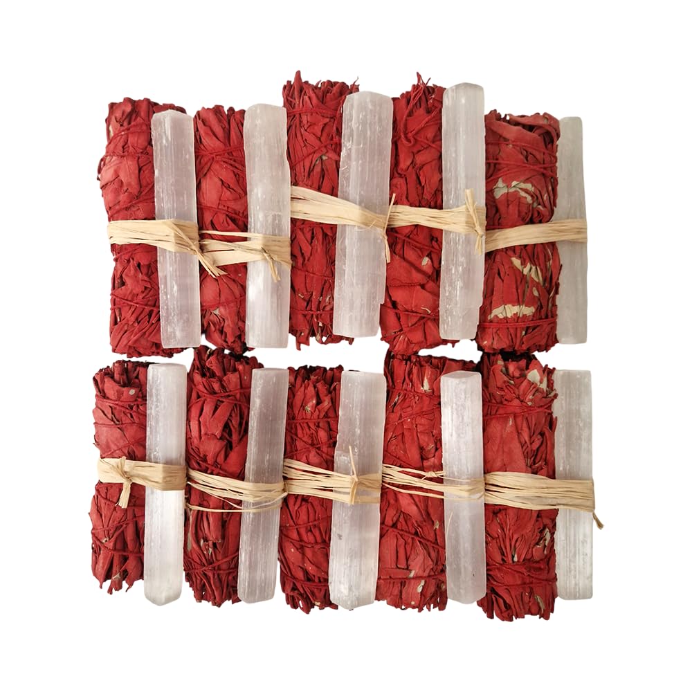 Smudge Stick, Dragon’s Blood and Selenite 4", Pack of 10