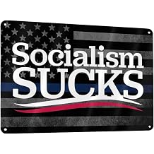 Socialism Sucks 12x8in Sign Metal Wall Art Poster Home Decor