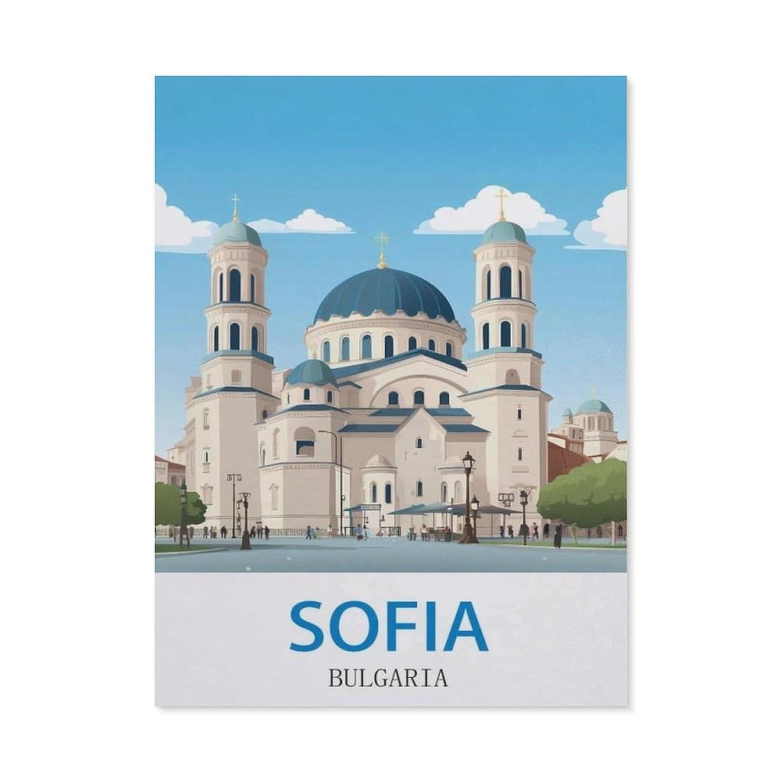 BEAYODKP 5D Diamond Painting，Sofia Bulgaria，Diamond Embroidery Cross Stitch（40 x 50 cm/15.74 x 19.68 inches）-CK45