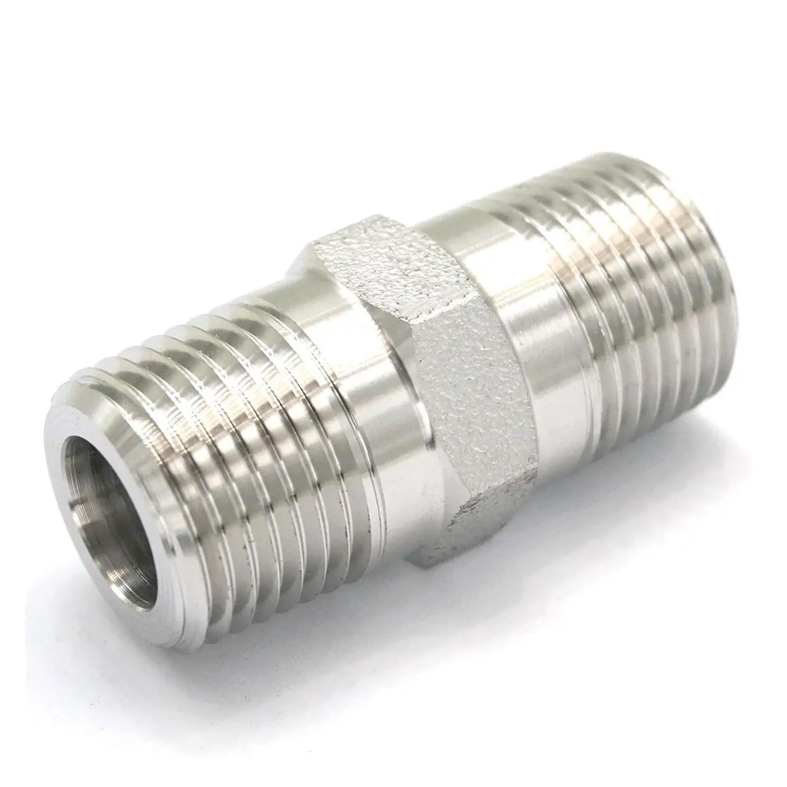 AARTERZZA 1/2" NPT Male 304 Stainless Steel Hex Nipple Forged Pipe Fitting Water Gas Oil 3000 PSI