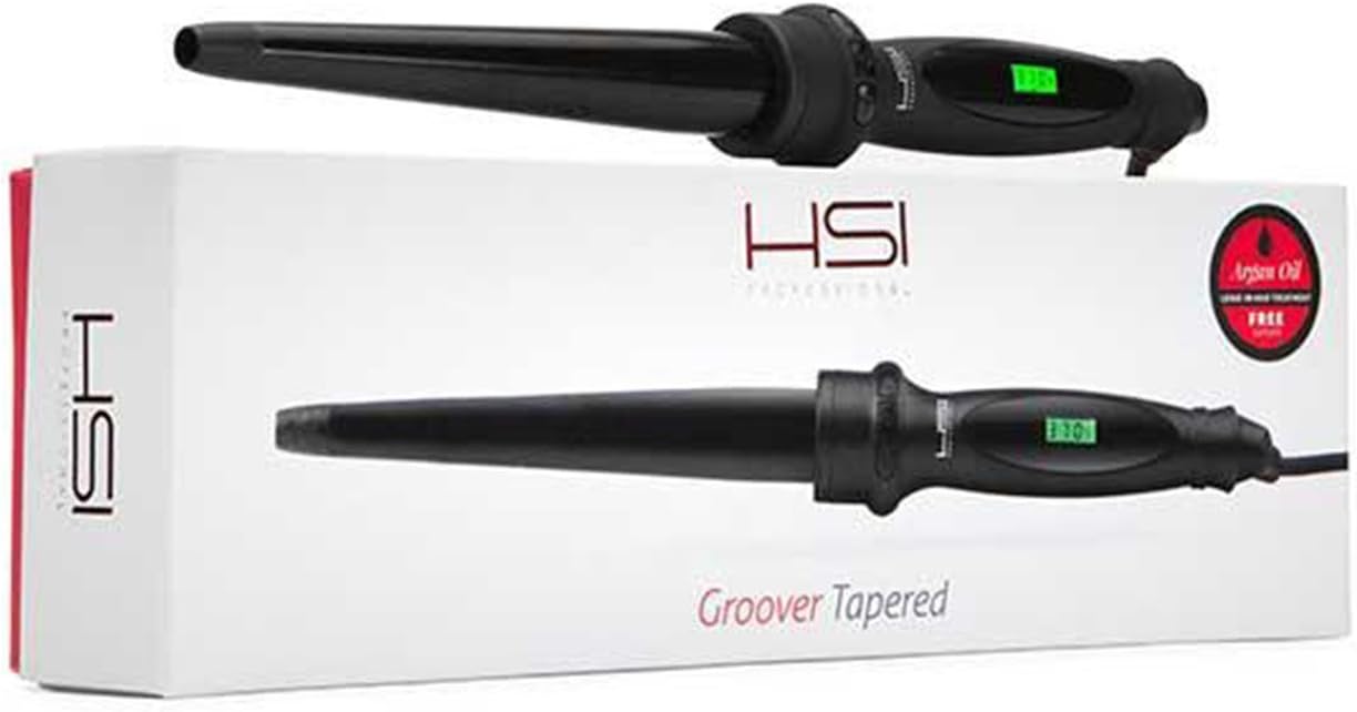 HSI Professional Groover 1 Inch Tapered Curling Wand, 1.3 Pound
